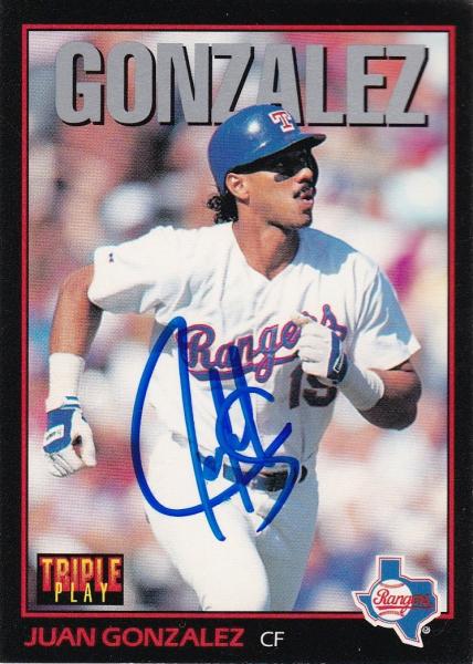 Juan Gonzalez 1993 Triple Play signed (2)